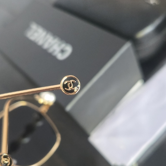 CHANEL Sunglasses  Gold  Frame Square - Picture 7 of 9